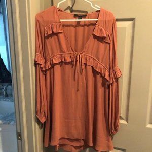 Peach Long Sleeve Dress